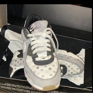 Nike air max Gray and White Polka Dot Sneakers